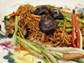 Stir-fried noodle with shiitake mushroom